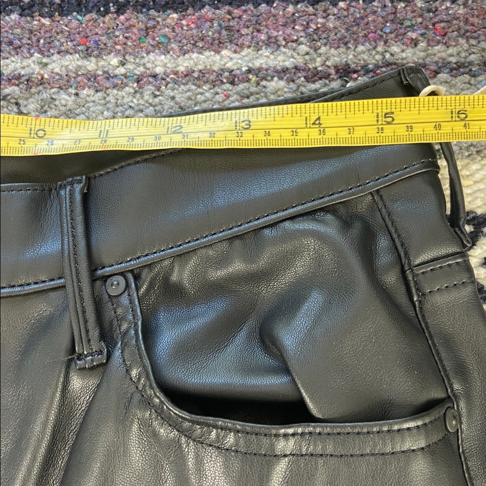 New NWT Mother 30 The Undercover Wax On Off Wide Leg Black Faux-Leather Pants - Picture 6 of 14